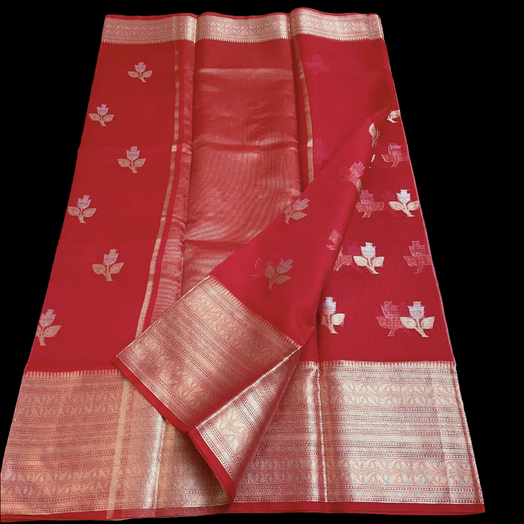 राजनन्दिनी - Gorgeous Kota Doria Saree with Heavy Zari Work