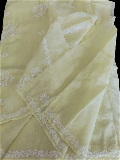 नर्मदा - Chikankari Cotton Saree