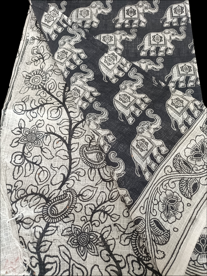 लोपामुद्रा - Pure Kota Handloom Cotton Handcrafted Kalamkari Saree