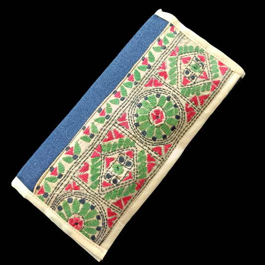 चमकश्री - Pure Denim Kantha Stitch Wallet