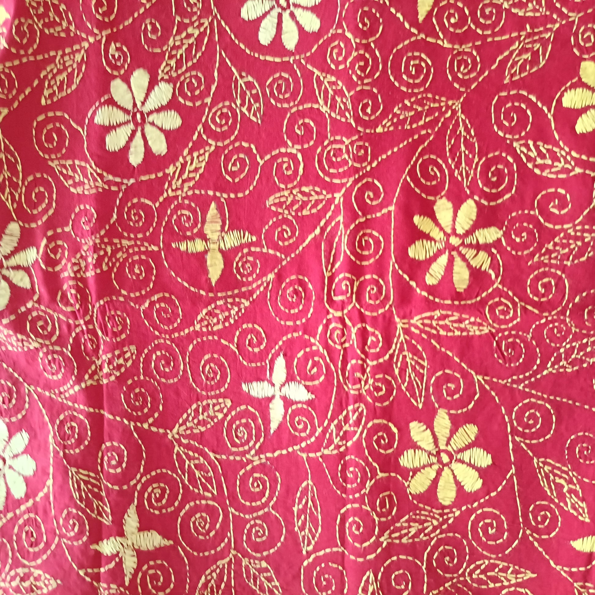 Kantha Stitch Cotton Blouse Fabric - Fabric | Tags: Kantha Cotton Textile