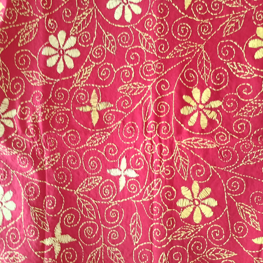 Kantha Stitch Cotton Blouse Fabric