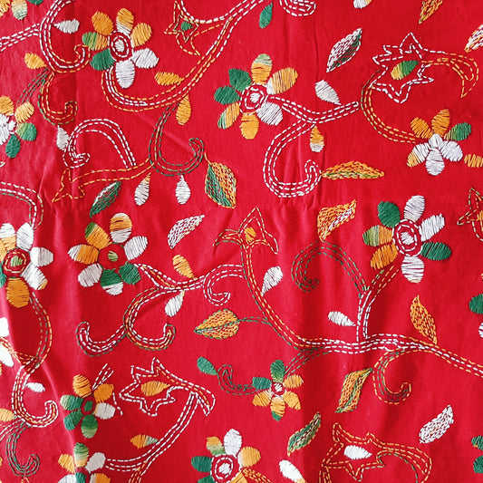 Kantha Stitch Cotton Blouse Fabric