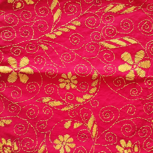 Kantha Stitch Cotton Blouse Fabric