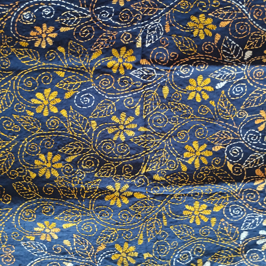 Kantha Stitch Cotton Blouse Fabric