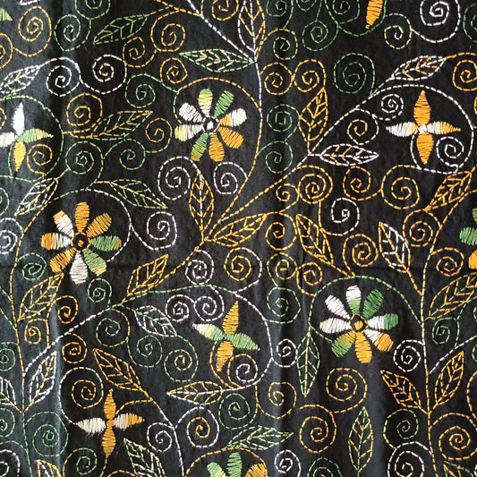 Kantha Stitch Cotton Blouse Fabric