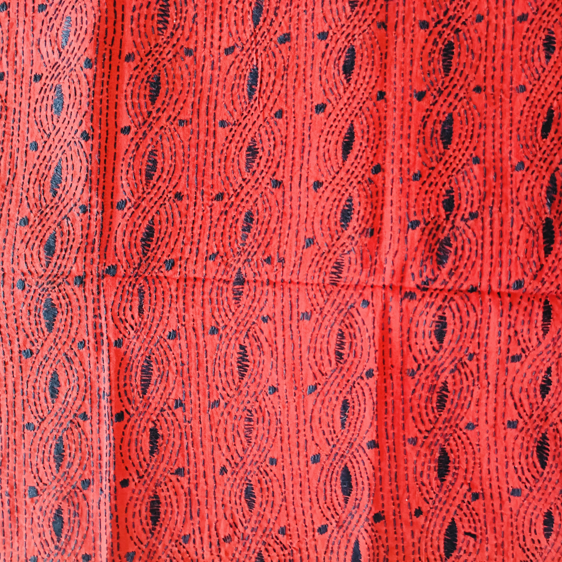 Kantha Stitch Cotton Blouse Fabric - Fabric | Tags: Kantha Cotton Textile