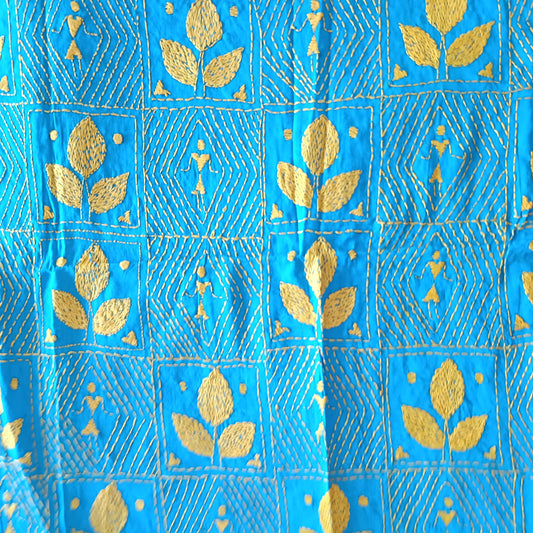 Kantha Stitch Cotton Blouse Fabric
