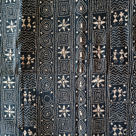 Kantha Stitch Cotton Blouse Fabric