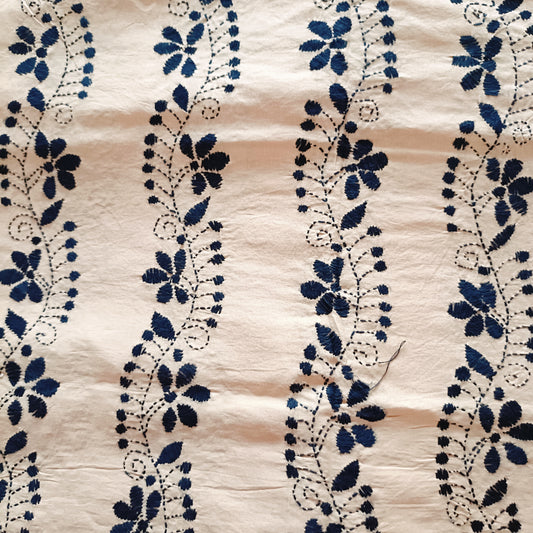 Kantha Stitch Cotton Blouse Fabric