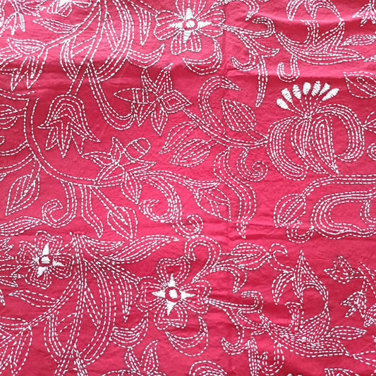 Kantha Stitch Cotton Blouse Fabric