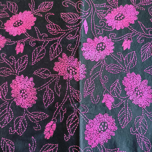 Kantha Stitch Cotton Blouse Fabric