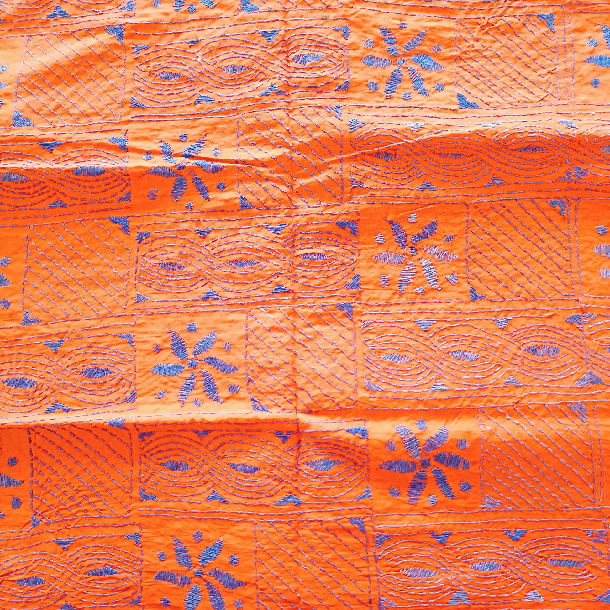 Kantha Stitch Cotton Blouse Fabric - Fabric | Tags: Kantha Cotton Textile
