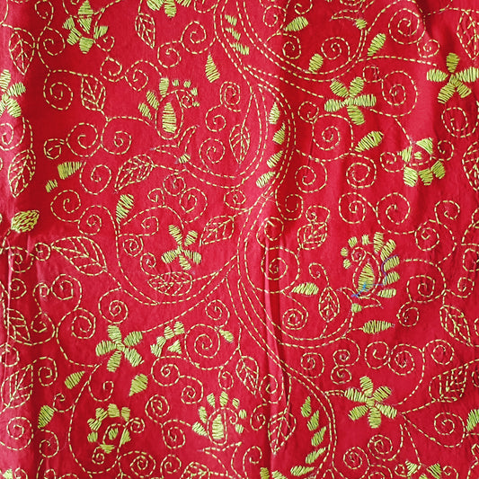 Kantha Stitch Cotton Blouse Fabric