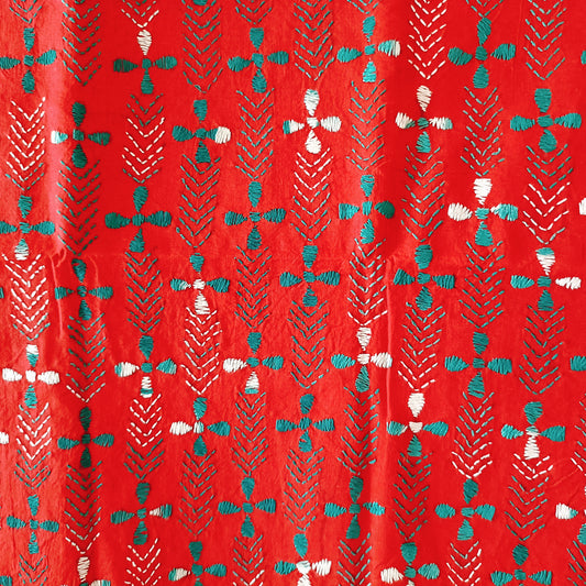 Kantha Stitch Cotton Blouse Fabric