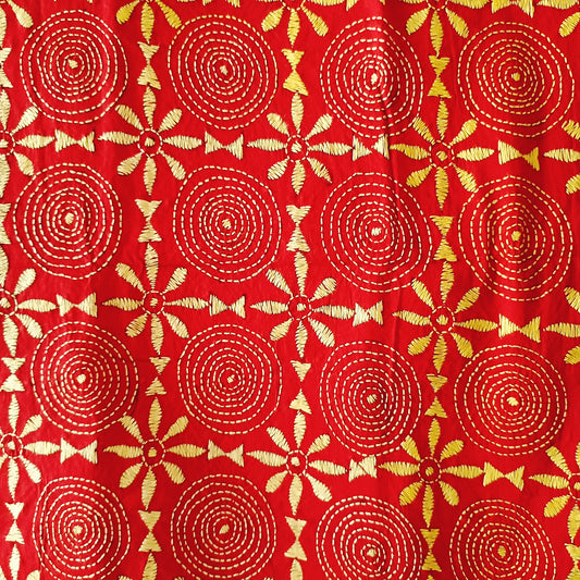 Kantha Stitch Cotton Blouse Fabric