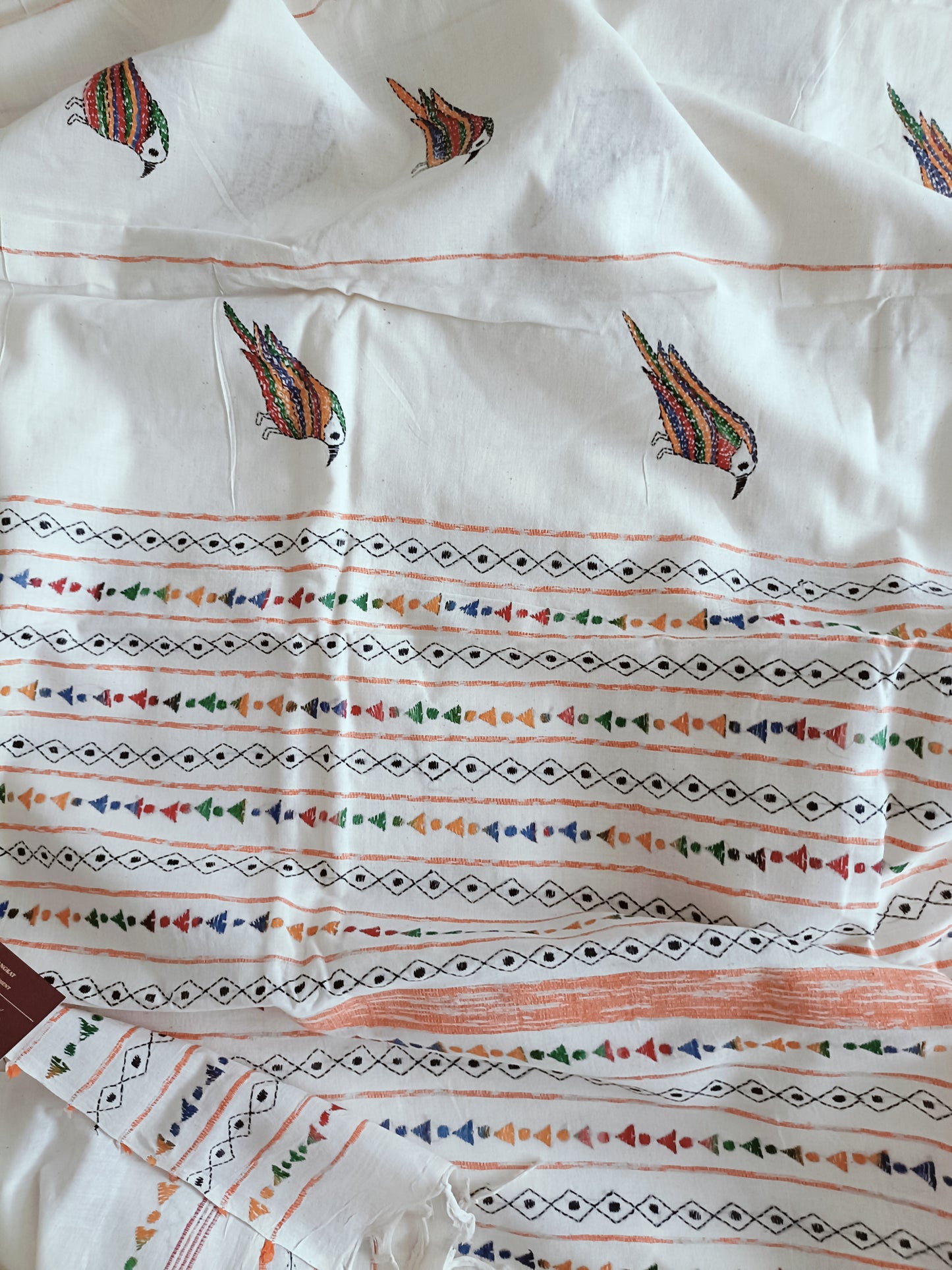 Handmade Kantha Stitch Khesh Cotton Saree