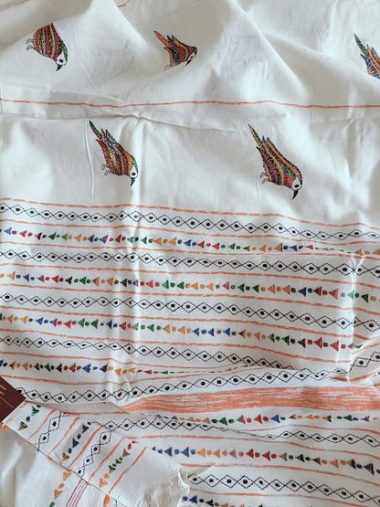 Handmade Kantha Stitch Khesh Cotton Saree