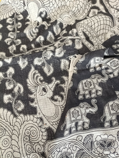 लोपामुद्रा - Pure Kota Handloom Cotton Handcrafted Kalamkari Saree