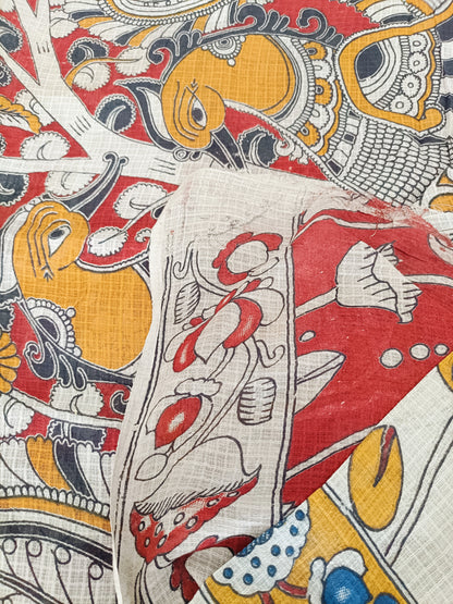 उर्वशी - Pure Kota Handloom Cotton Handcrafted Kalamkari Saree