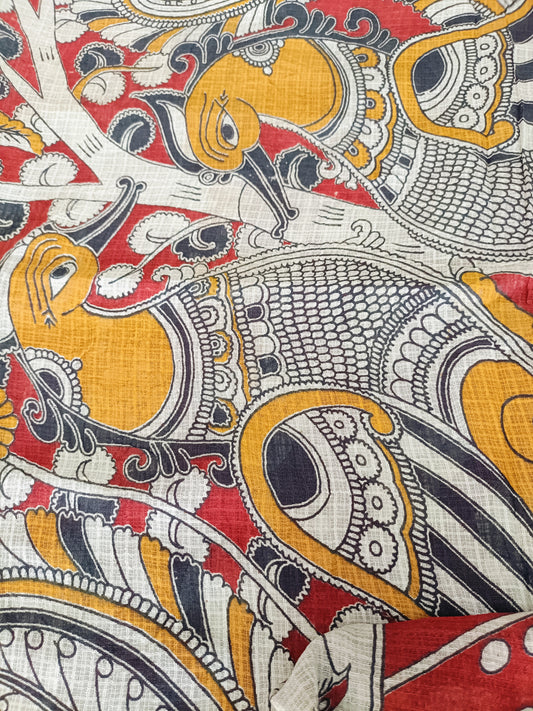 उर्वशी - Pure Kota Handloom Cotton Handcrafted Kalamkari Saree