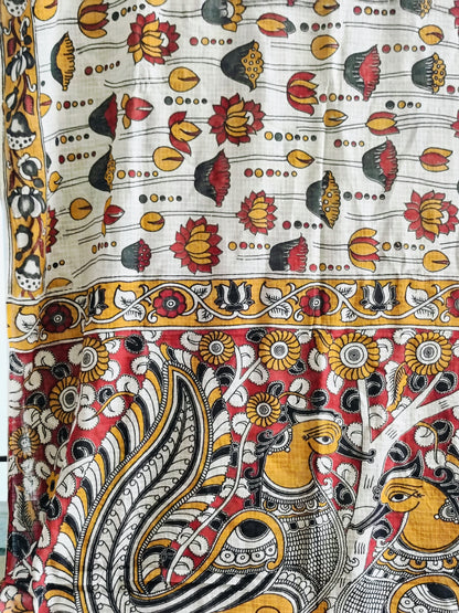 मेनका - Pure Kota Handloom Cotton Handcrafted Kalamkari Saree
