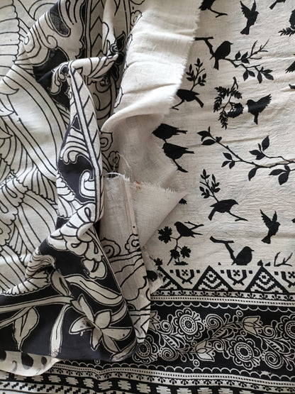 Handmade Kalamkari Mul Cotton Sarees