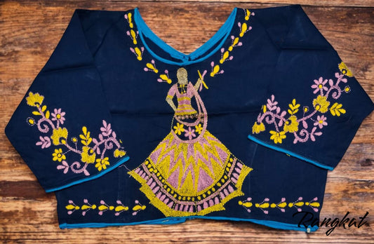 Stitched Cotton Handcrafted Kantha Stitch Blouse