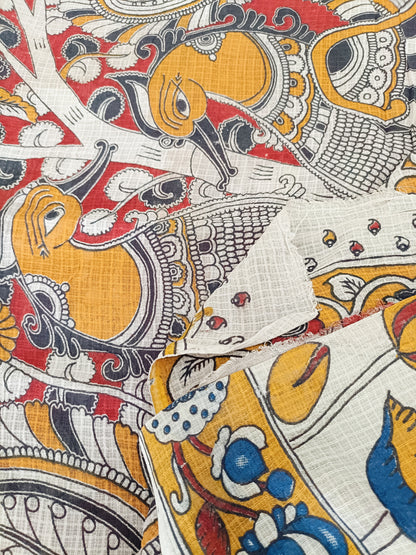 उर्वशी - Pure Kota Handloom Cotton Handcrafted Kalamkari Saree