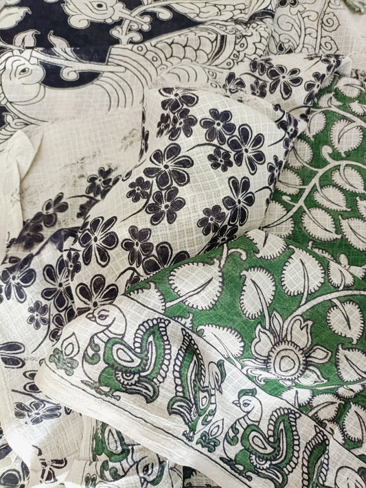 पार्वती - Pure Kota Handloom Cotton Handcrafted Kalamkari Saree