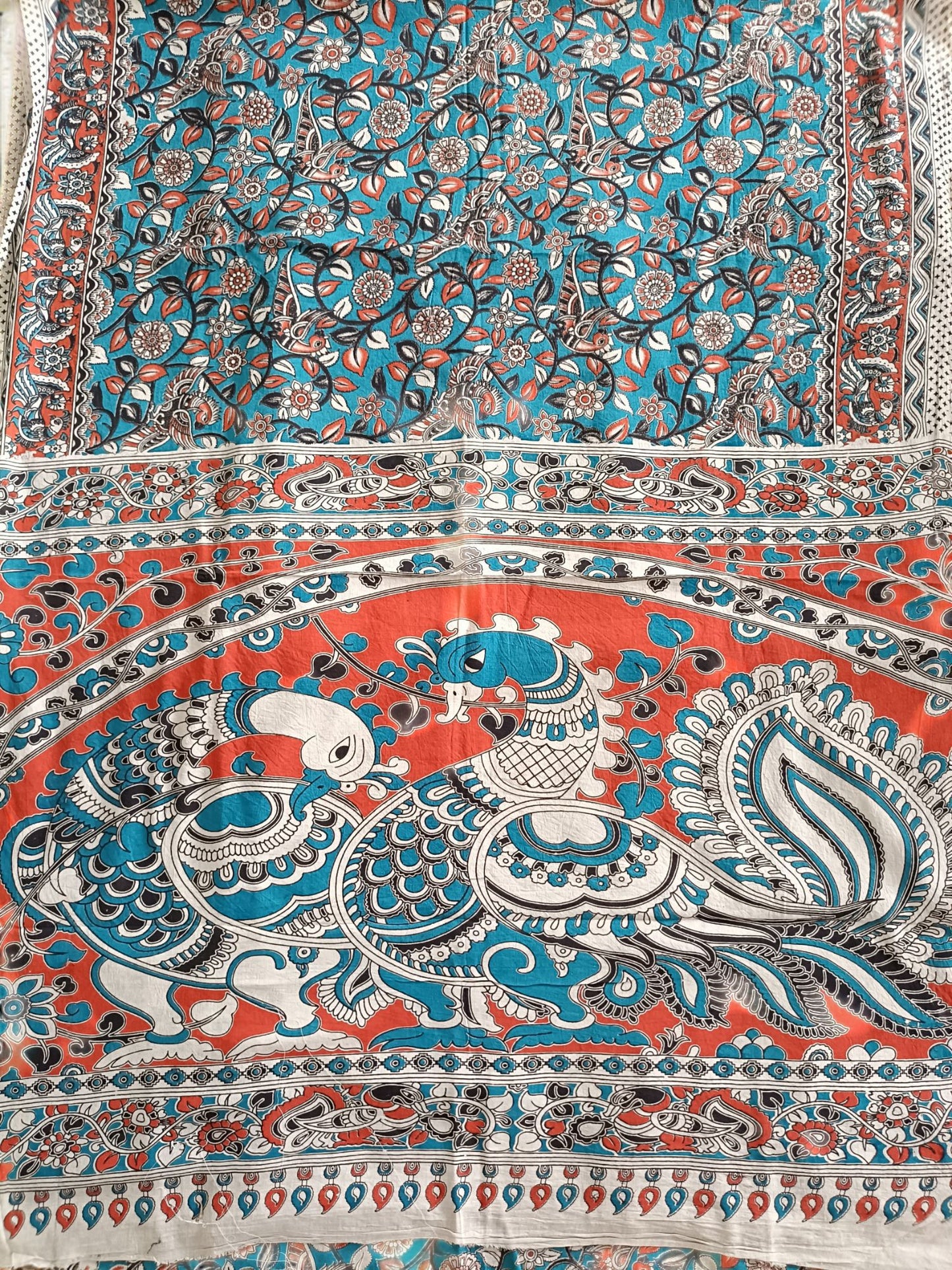 वर्णमयूर - Handmade Kalamkari Mul Cotton Sarees - Saree | Tags: Kalamkari Mul Cotton
