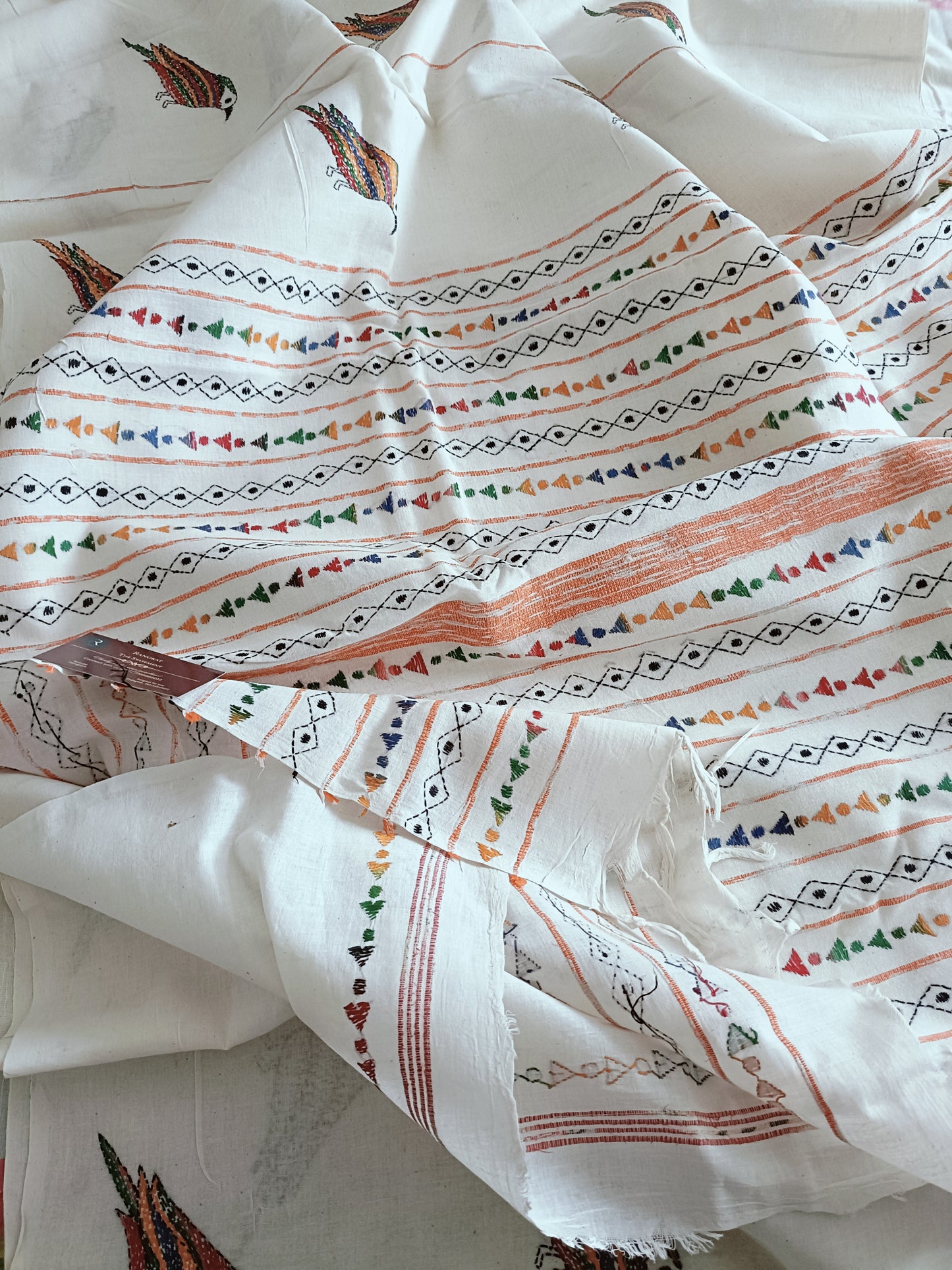 Handmade Kantha Stitch Khesh Cotton Saree
