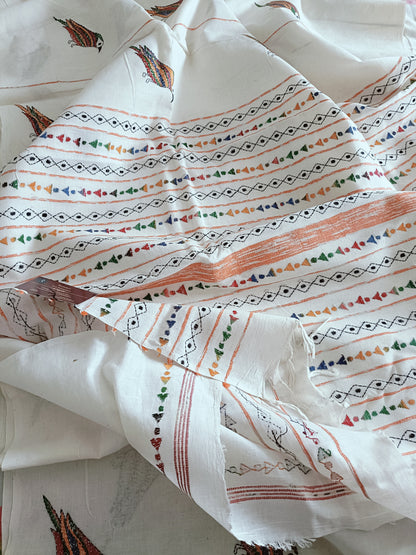 Handmade Kantha Stitch Khesh Cotton Saree