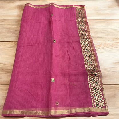 Kota Doria Sarees with Gota work
