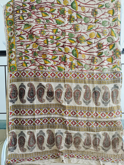 शाची - Pure Kota Handloom Cotton Handcrafted Kalamkari Saree