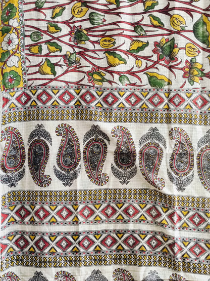 शाची - Pure Kota Handloom Cotton Handcrafted Kalamkari Saree