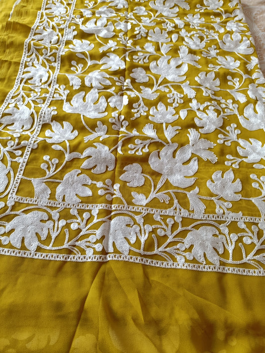 Georgette Saree With Aari Embroidery