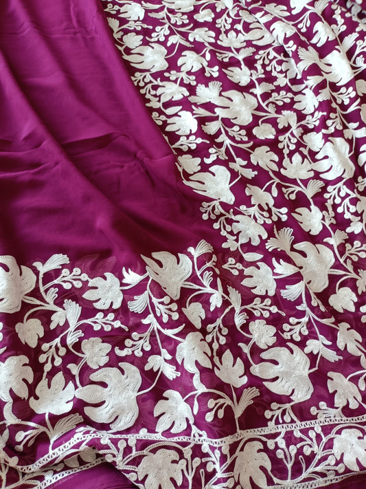 Georgette Saree With Aari Embroidery