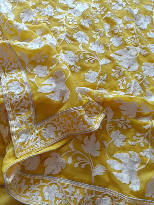 Georgette Saree With Aari Embroidery