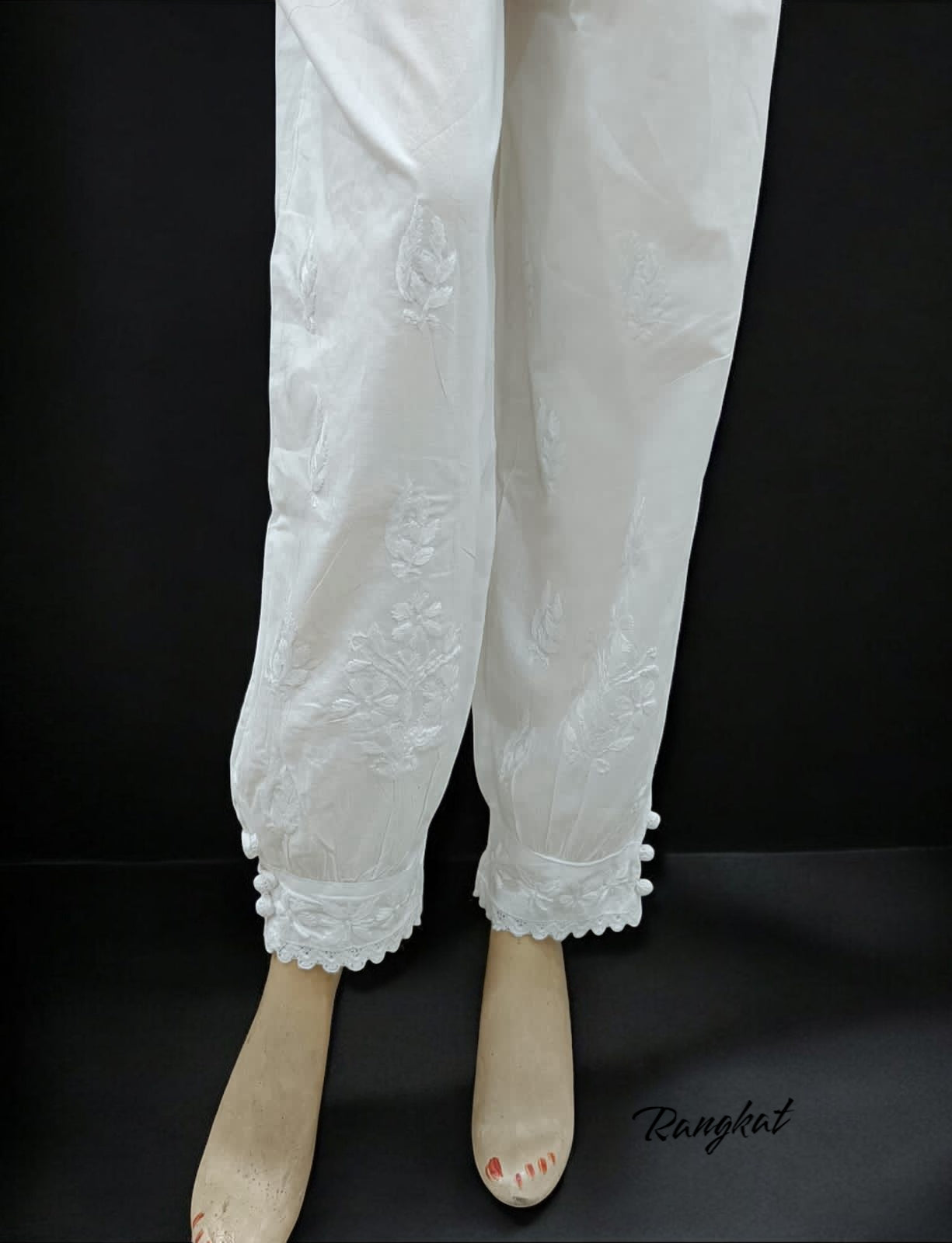 Handcrafted Chikankari Afghani Pants
