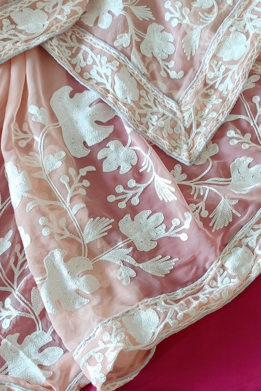 Georgette Saree With Aari Embroidery