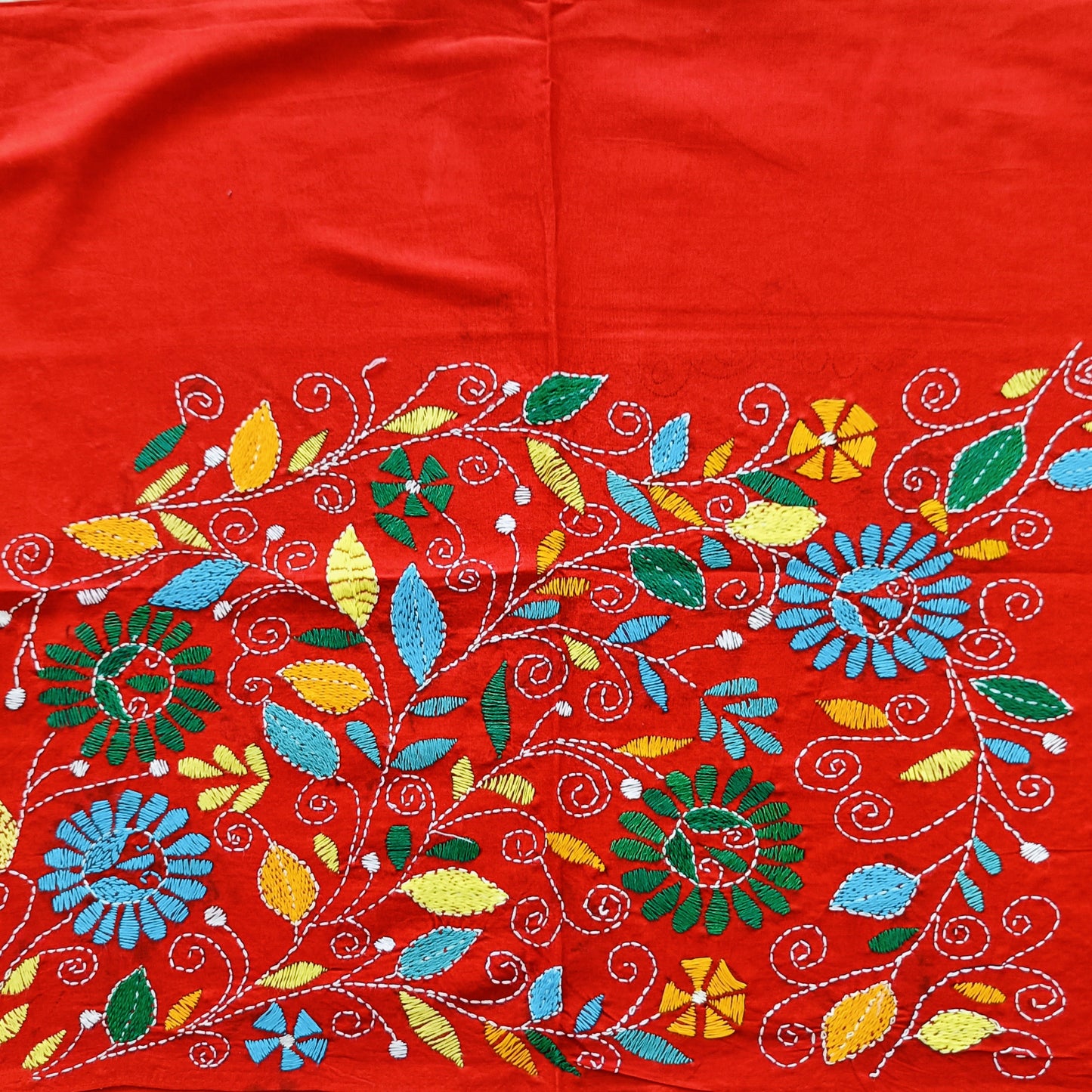 Designer Kantha Stitch Blouse Fabric