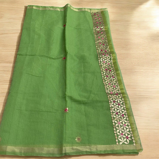 वनमृदु - Kota Doria Sarees with Gota work - Saree | Tags: Kota Doria Embroidery
