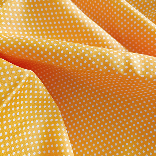तन्वी - Premium Cotton Yellow Polka Fabric - Fabric | Tags: Cotton Print