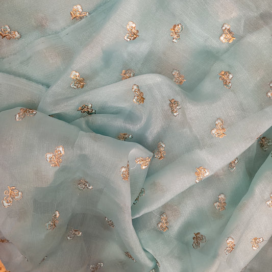 Organza Silk Embroidered Fabric